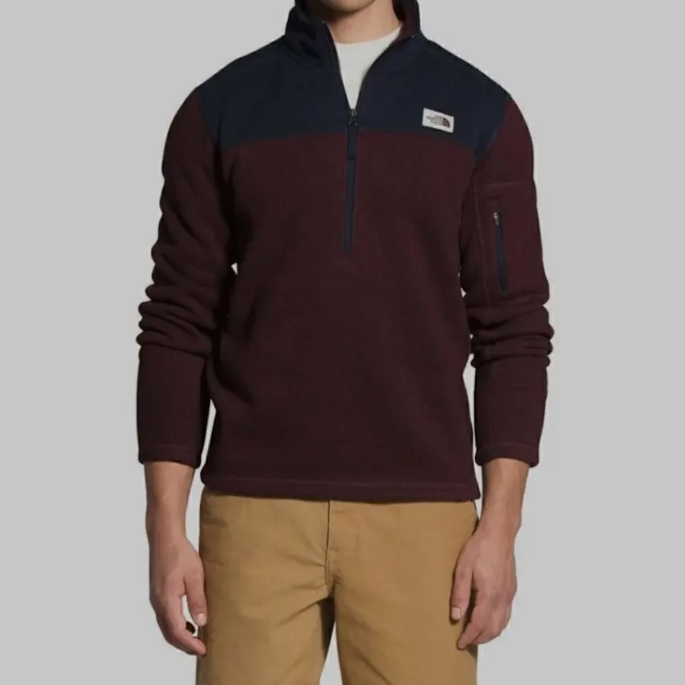 THE NORTH FACE Men's LARGE GORDON LYONS QUARTER ZIP PULLOVER ROOT BROWN (Burgund